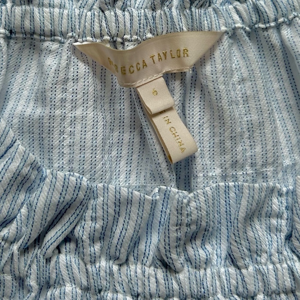 Rebecca Taylor Striped Mini Dress white blue size 6 - Picture 8 of 11